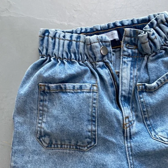 Zara Girls Paper Bag waist Elastic Jeans size 11-12 - Picture 4 of 6